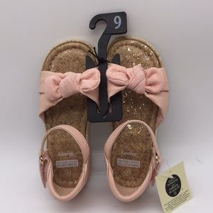 Girls George Pink Sandals Bow Size 9